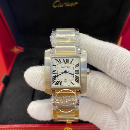 Cartier Tank Çelik Kasa Roma Rakamlı Otomatik Mekanizma Bayan Saati